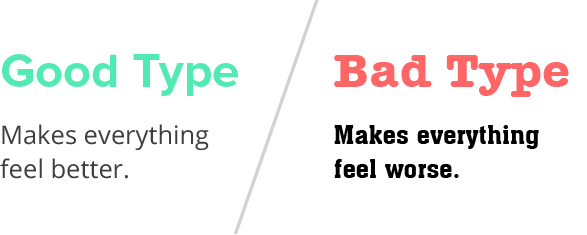 good vs bad typography example