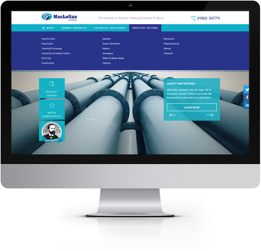 Manufacturing Website Design for MacLellan Rubber - Project Image