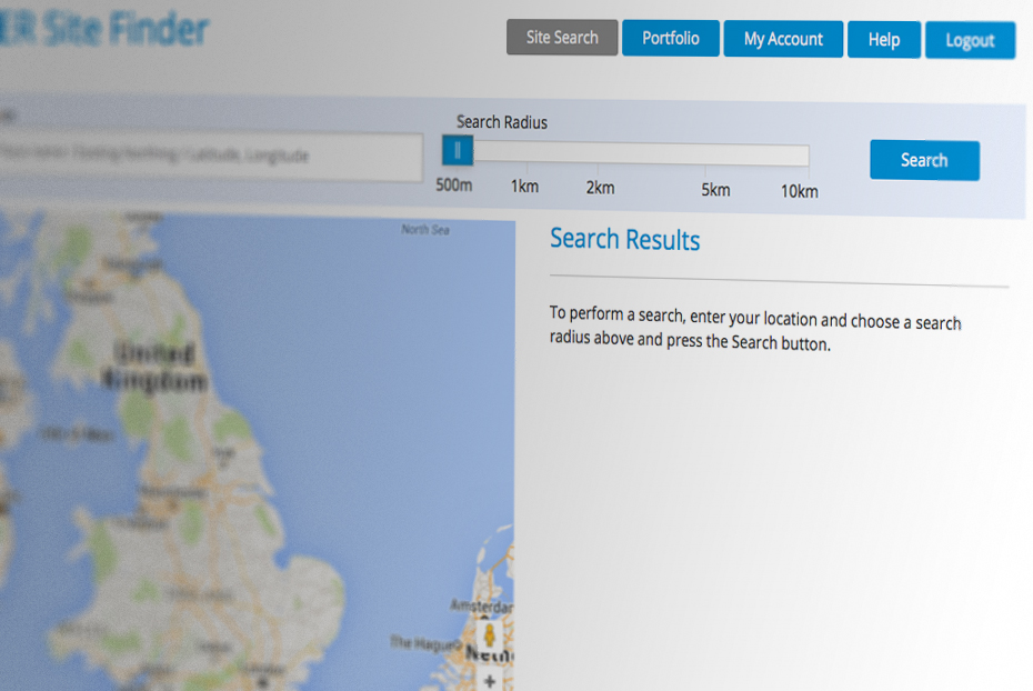 Site Finder application developed specifically for Freshwave