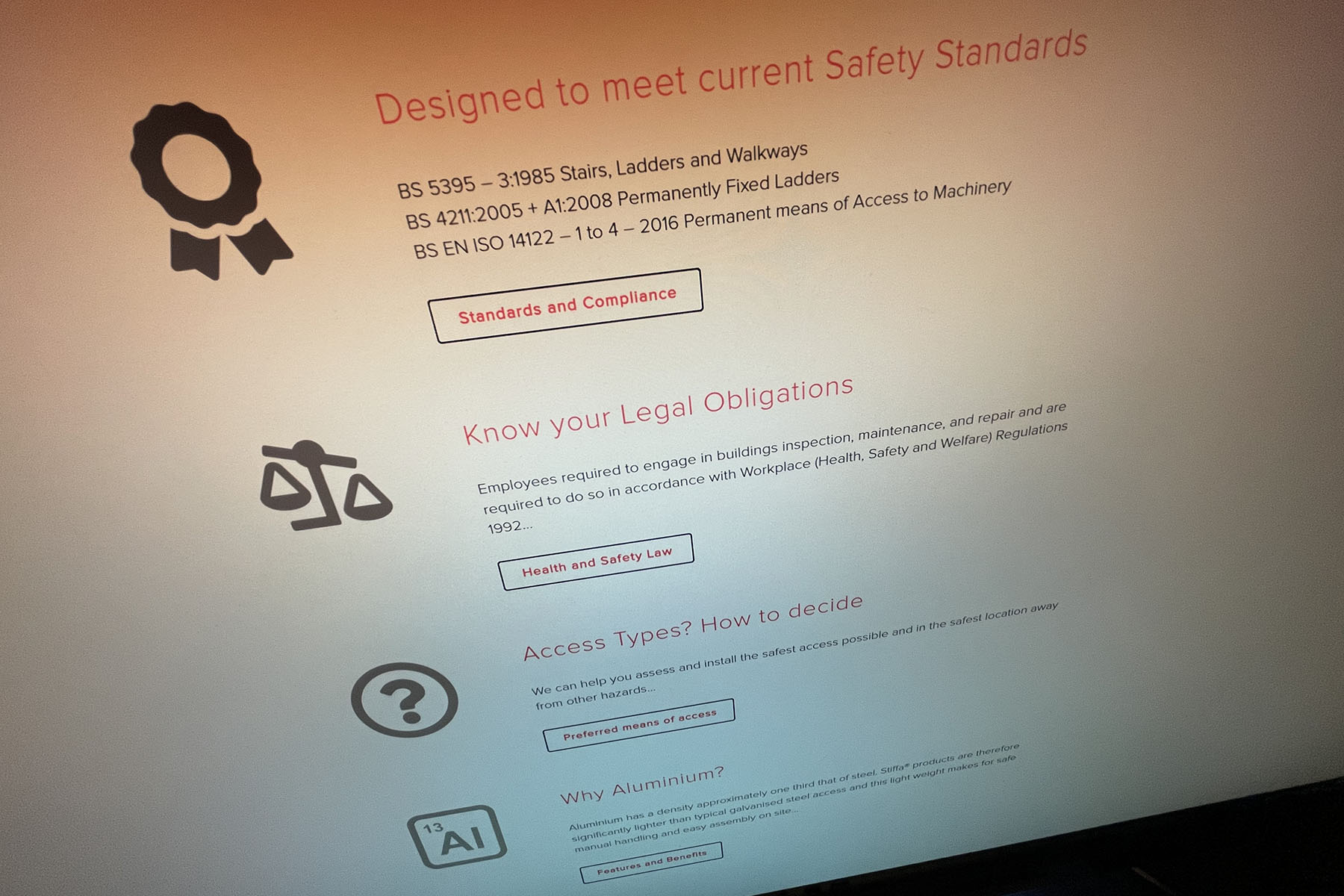 Access to Stiffa product information and unique selling points